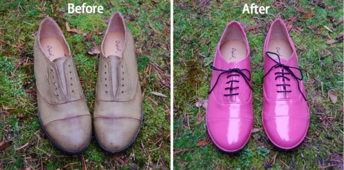 spray painted brogues/shoes