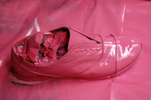 spray painted brogues/shoes