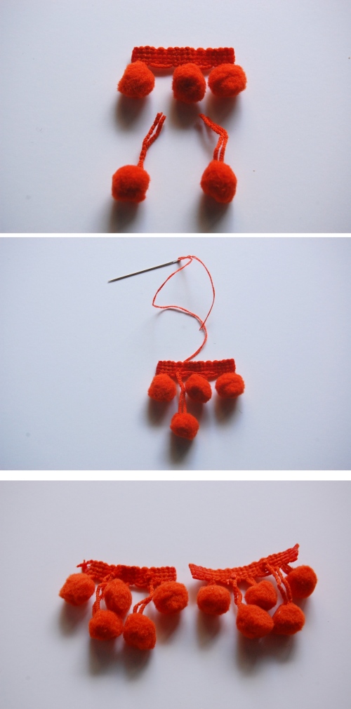 pom pom earrings DIY
